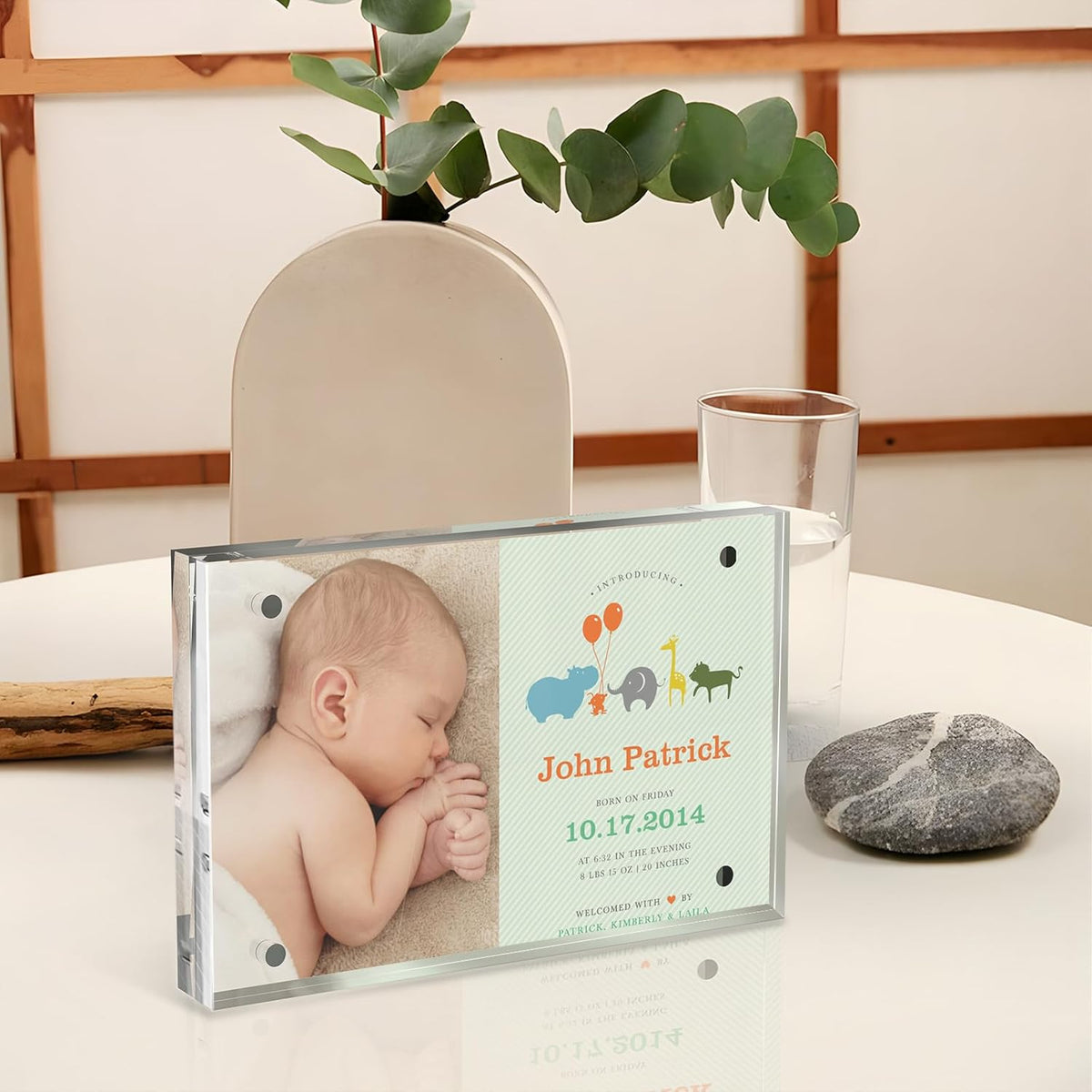 4x6 Inches Acrylic Picture Frames 5 Pack, Double Sided Magnetic Photo Frames,Free Standing on Desk