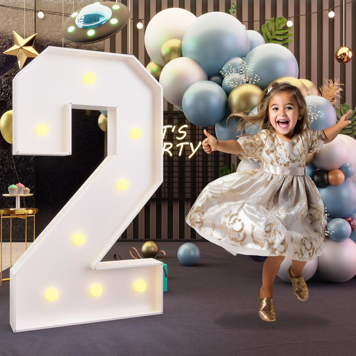 imprsv 3FT Marquee Numbers, Light Up Numbers for 2nd 25th Birthday Decorations Anniversary Party