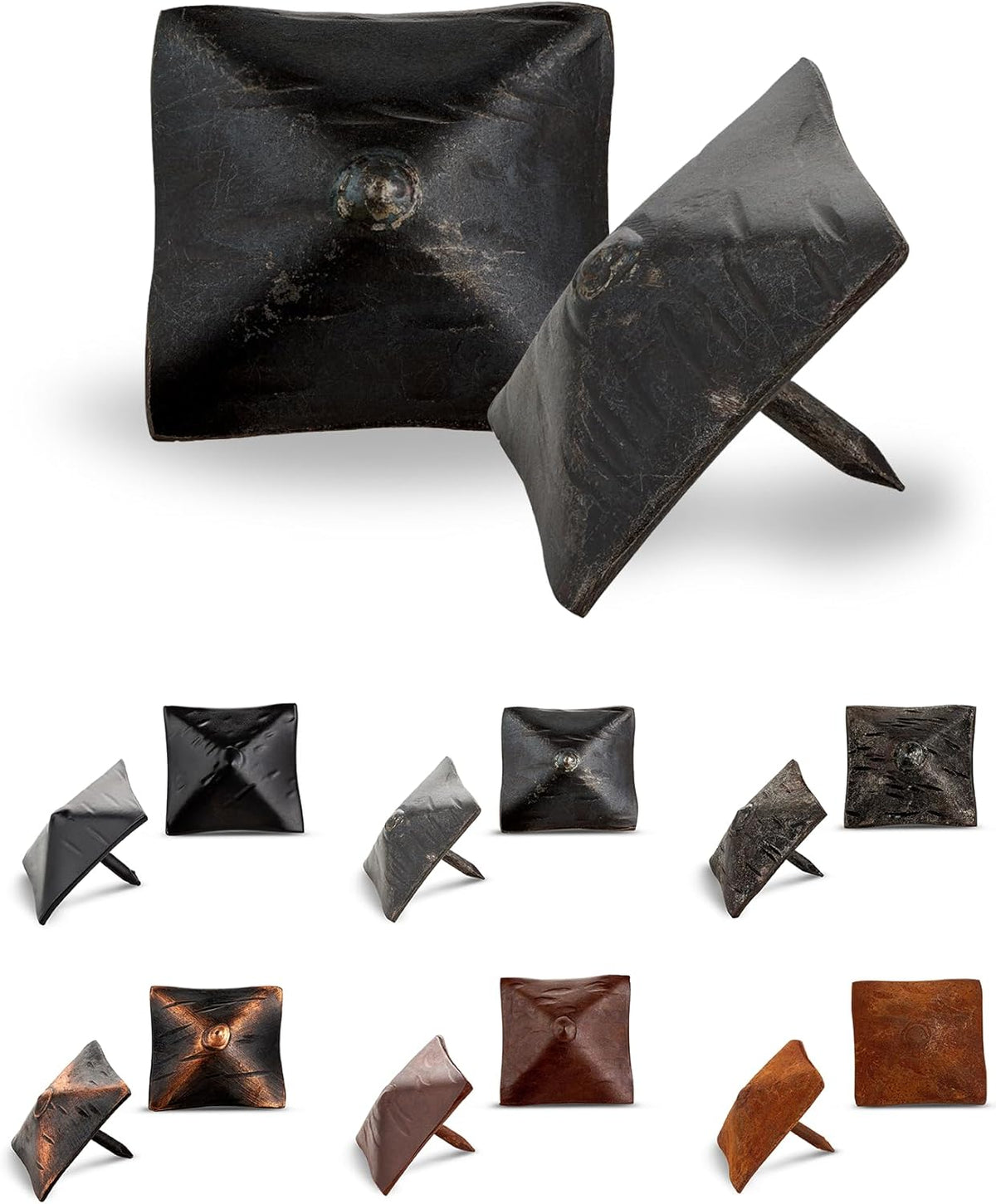 50 Pack 1.25" Square Head Iron Clavos Decorative Nails – Sealed Unfinished – Handmade Rustic Square