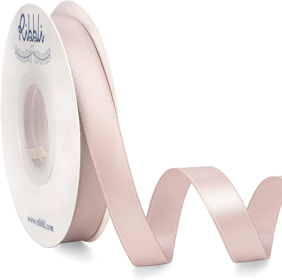 Ribbli Vanilla Double Faced Satin Ribbon,1/2” x Continuous 25 Yards,Use for Craft Bows Bouquet