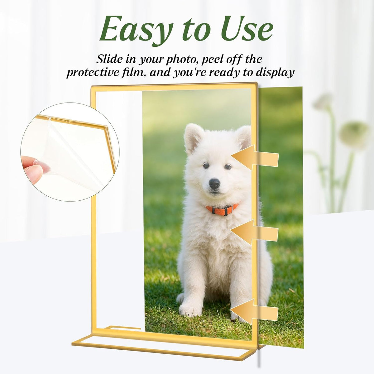 30 Pack 4x6 Gold Acrylic Sign Holders, Double Sided Clear Frames for Wedding Table Numbers, Menu