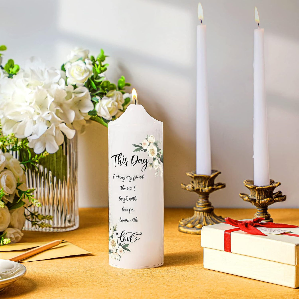 Frienda Unity Candles for Wedding Ceremony Set Wedding Unity Taper Candles Catholic Religious