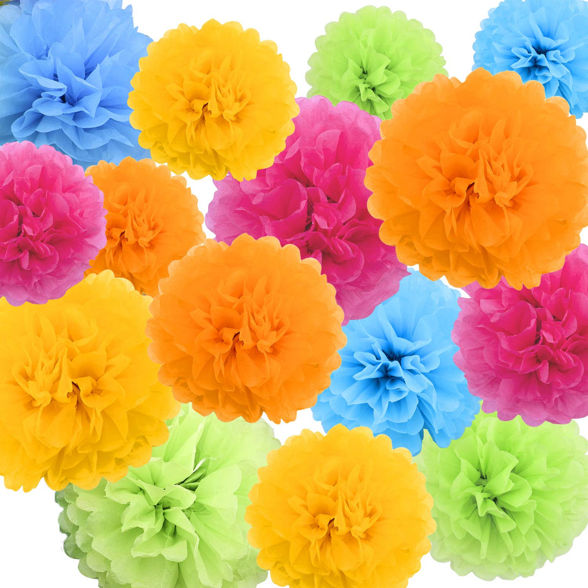 Livder Paper Flowers Bright Colorful Tissue Paper Pom Poms for Party Birthday Wedding Christmas