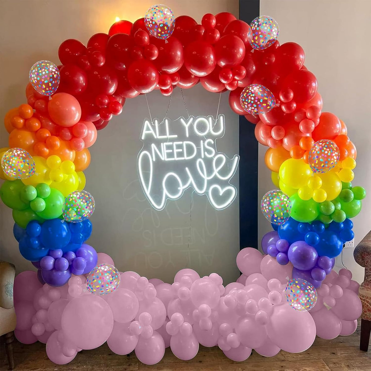 Colorful Balloons Rainbow Assorted Colors Balloons Set 12Inch Red Blue Yellow Green Pink Purple