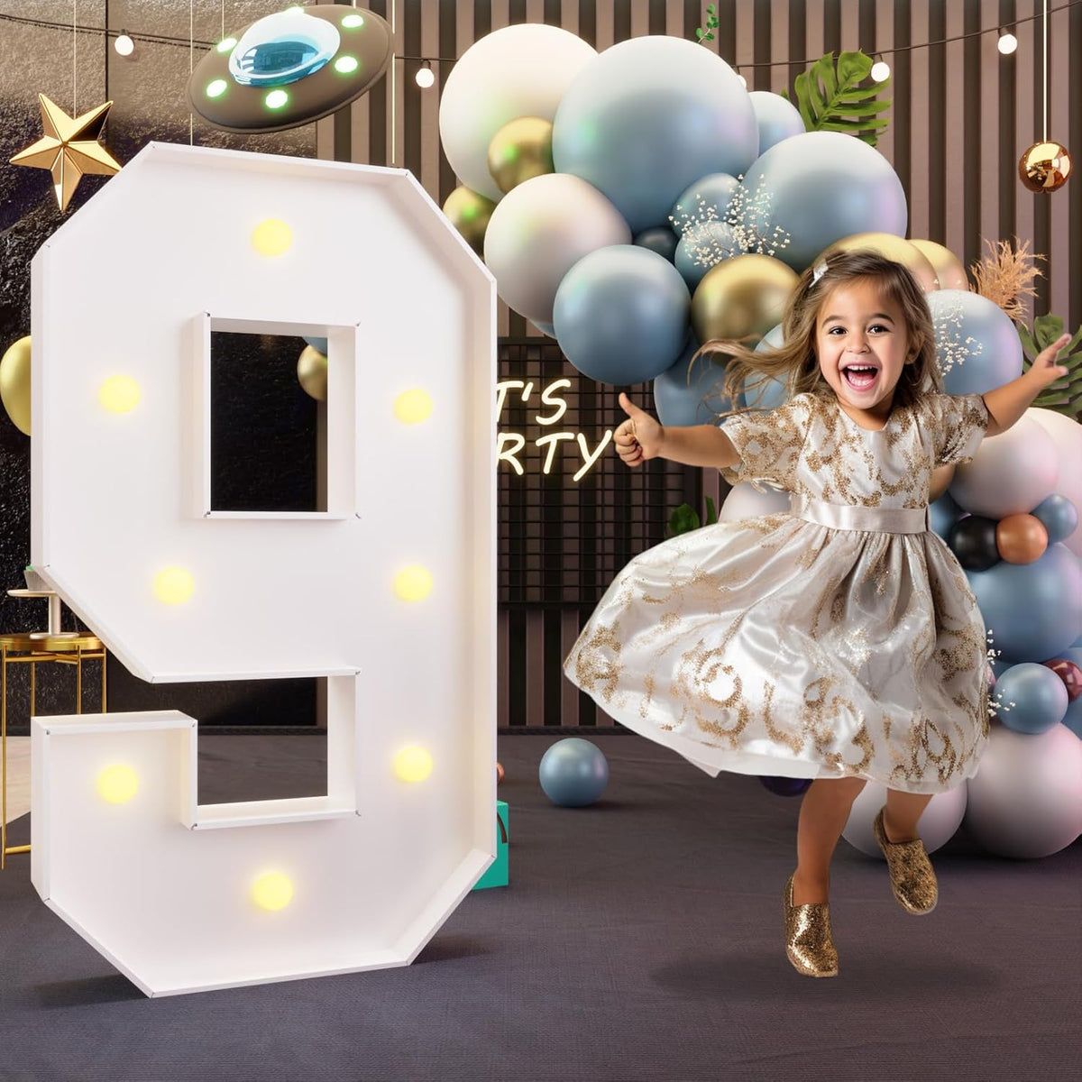 imprsv 3FT Marquee Numbers, Light Up Numbers for 9th 90th Birthday Decorations Anniversary Party