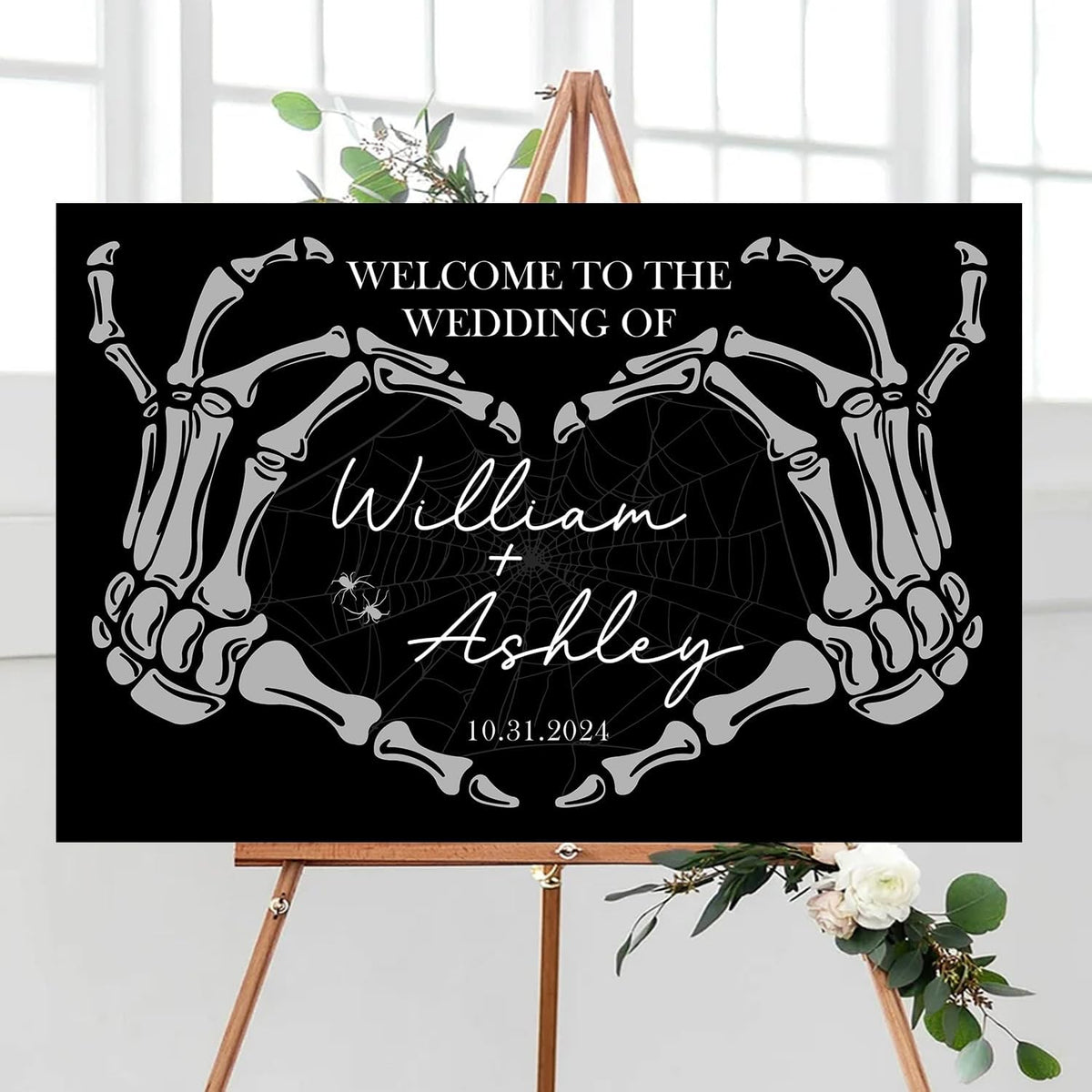 Welcome To Our Wedding Sign, Black Wedding Welcome Sign, Gothic Wedding, Wedding Sign Halloween