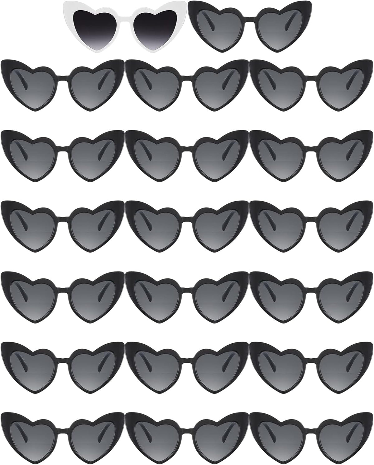 Flutesan 20 Pairs Retro Heart Sunglasses Vintage Cat Eye Heart Glasses Women Bachelorette Bride
