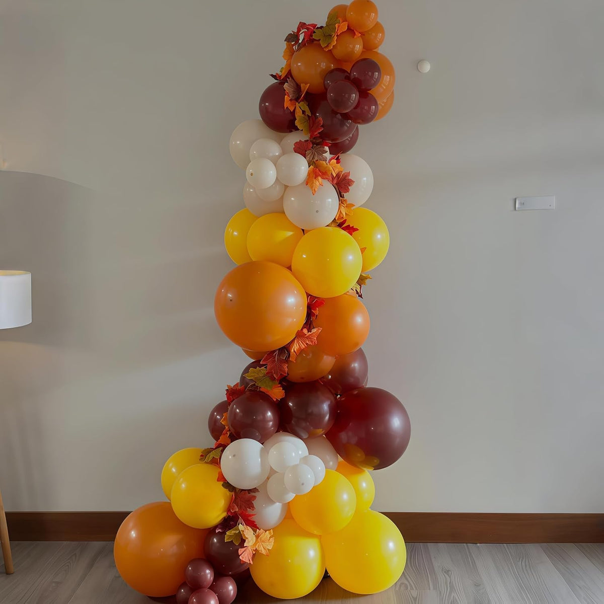 Burnt Orange Brown Balloons, 12 Inch 35PCS Fall Balloons with Orange Brown Yellow Burgundy Maroon