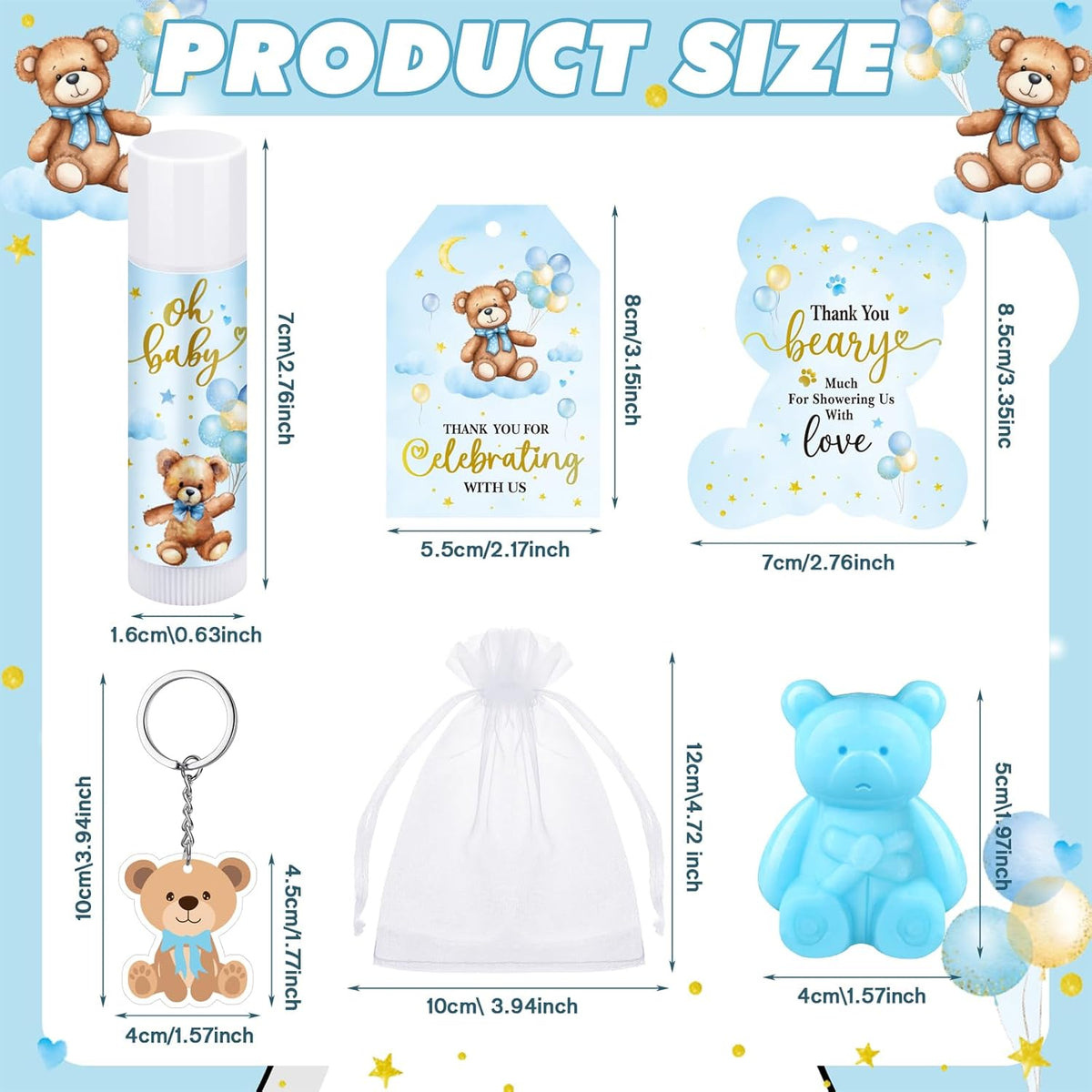 288 Baby Shower Favors Baby Shower Gifts Bulk Lip Balms Soaps Keychains Organza Bags Guest