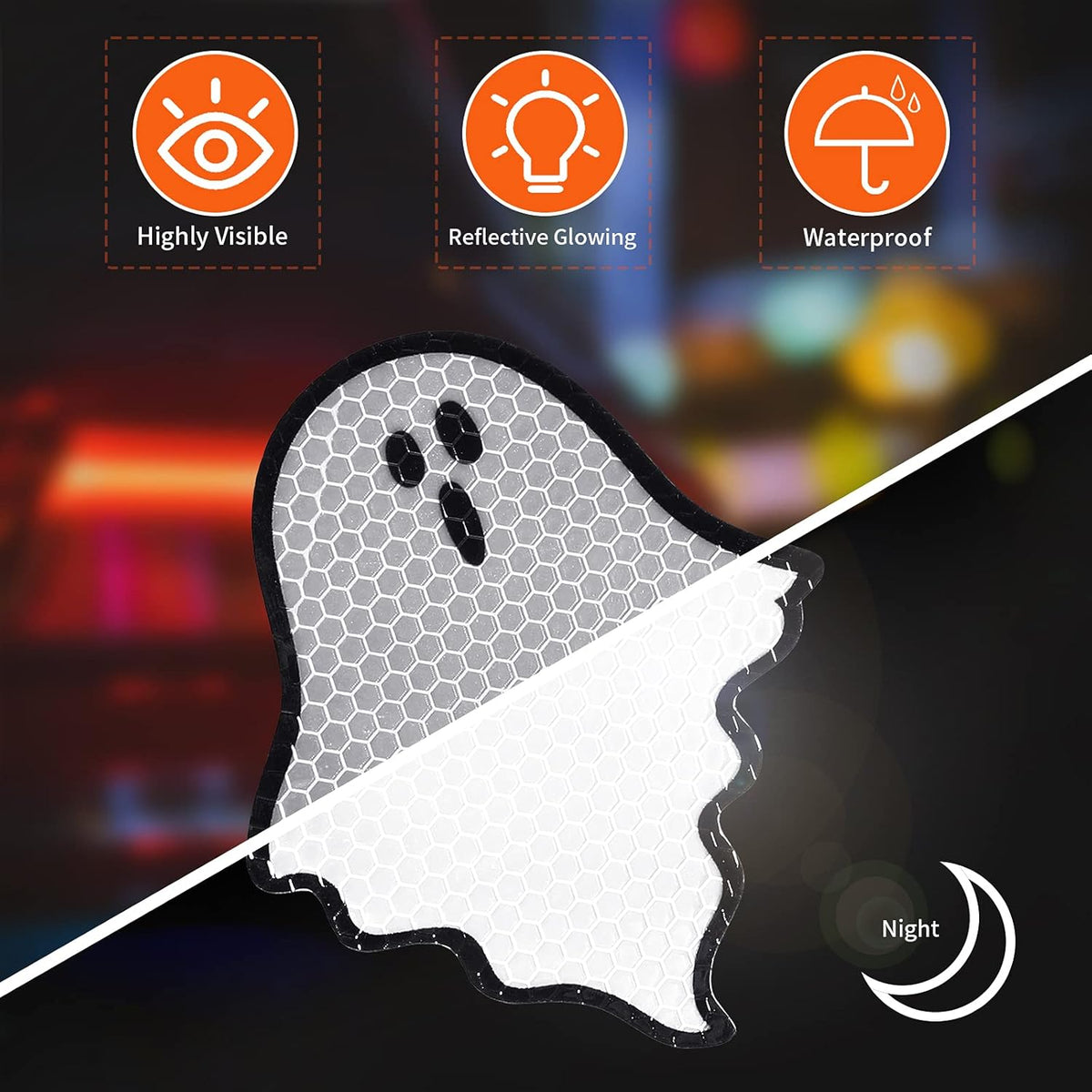 Chinco 36 Pcs Halloween Ghost Car Magnets Reflective Ghost Boo Refrigerator Automotive Magnet