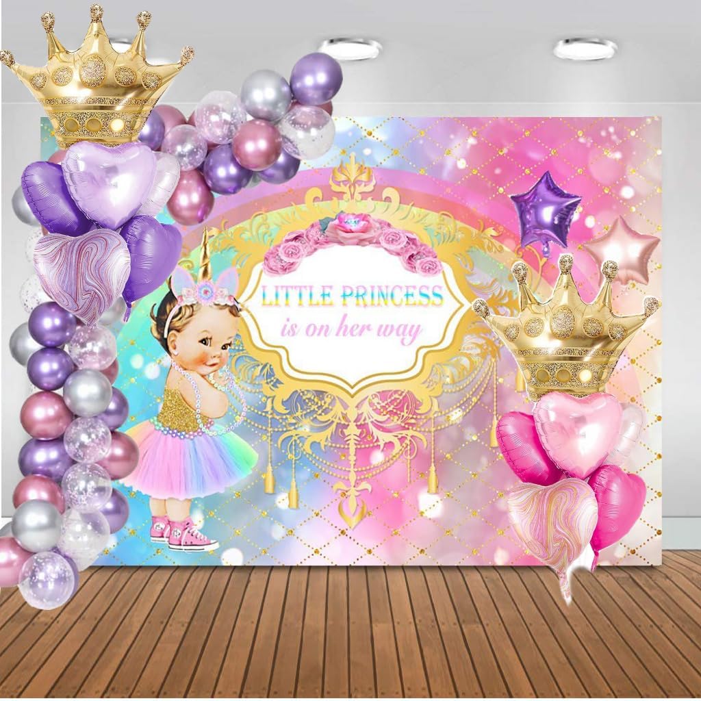 Crown Princess Balloons Pink Purple And Gold Set Of 2 Foil Helium Mylar Balloons,For Princess