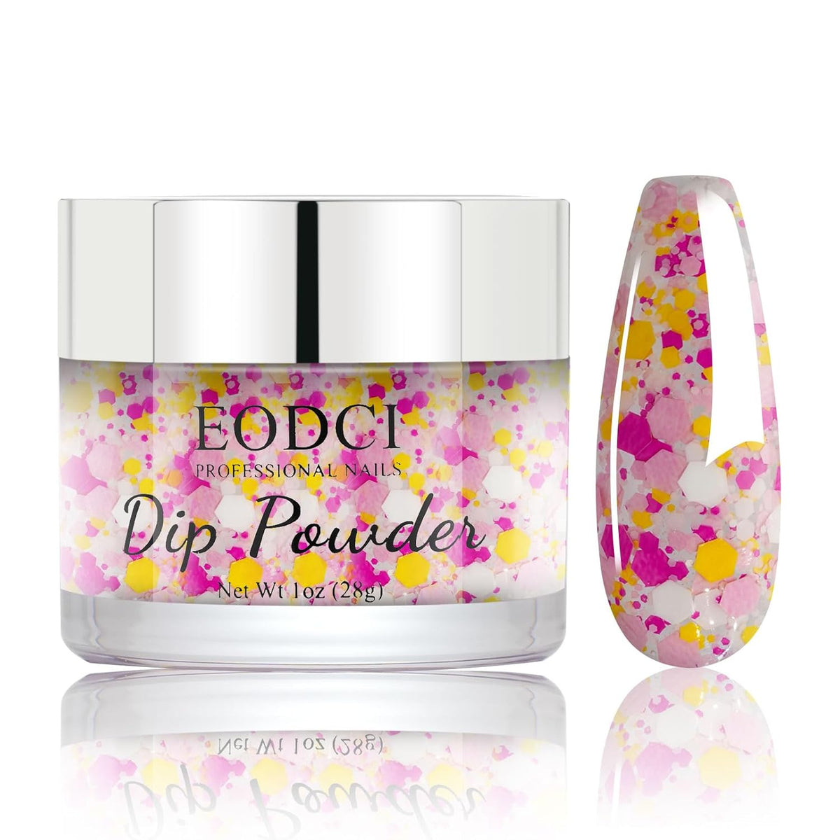 Glitter Dipping Powder, Sprinkle On Glitter Collection - Hot Pink Dip powder - No Needed UV Lamp