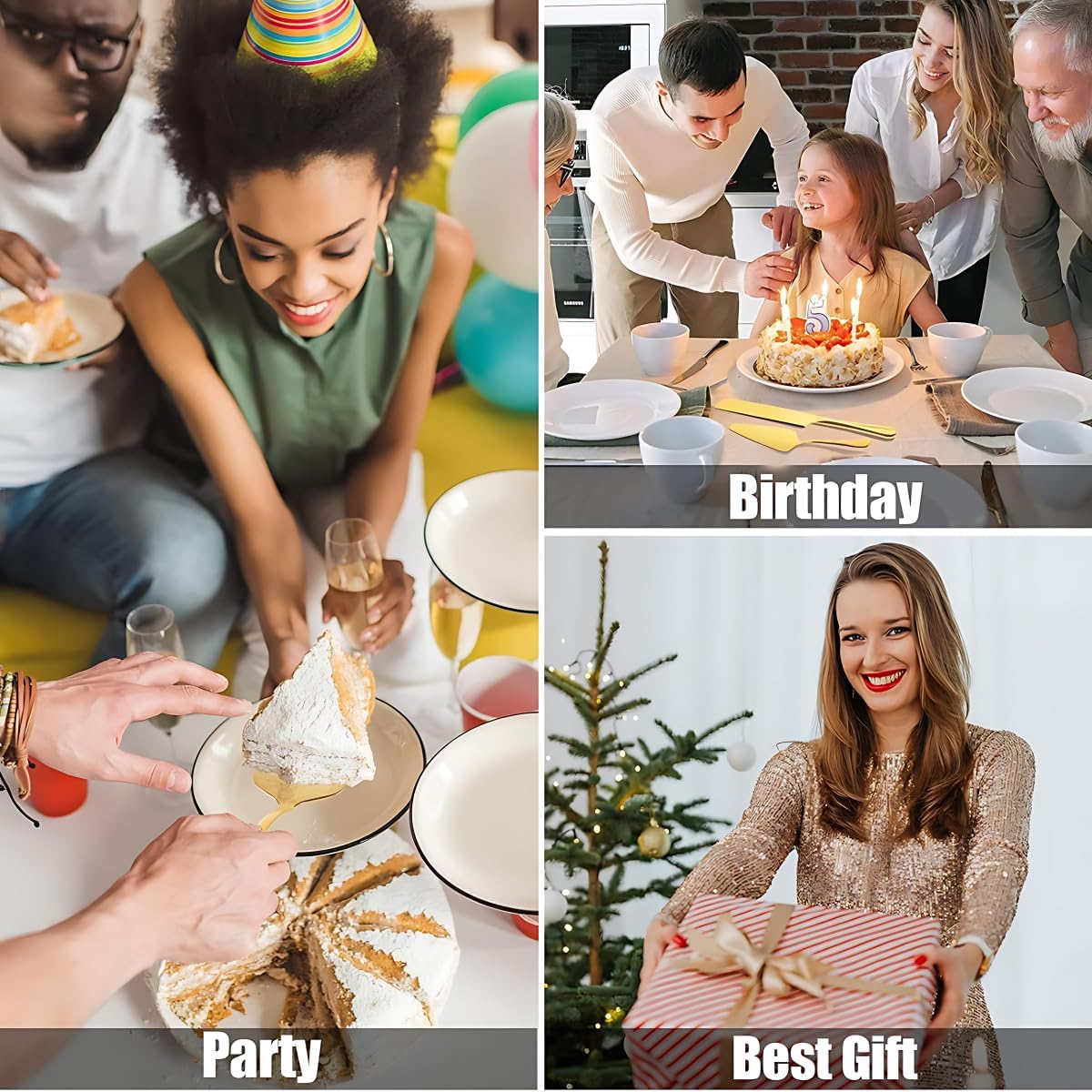 Stainless Steel Cake Server Pack of 10 Hammered Pie Holder Transfer Triangular Spade Spatula