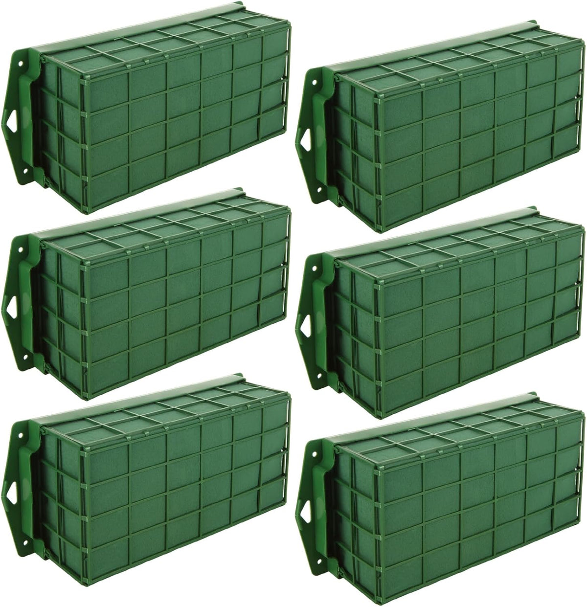6 Pcs Floral Foam Cage, 11.8" x 4.5" x 3.1" Rectangle Flower Cage Holders with Floral Foam, Floral