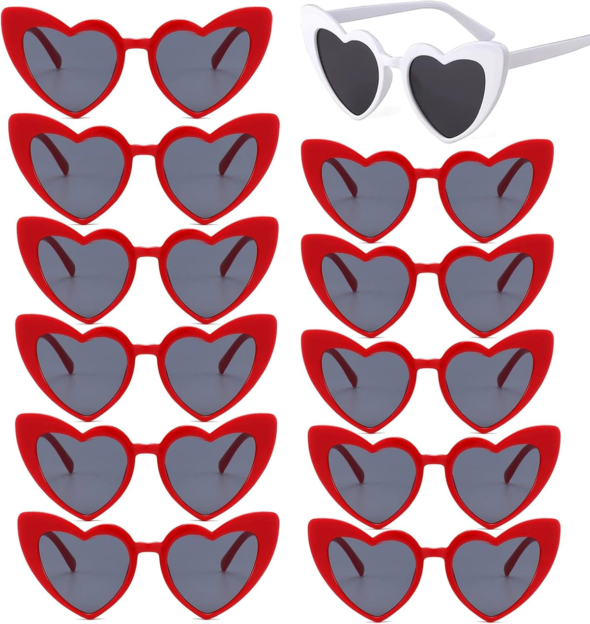 Bachelorette Party Favor Sunglasses 6 Pack,Retro Cat Eye Heart Sunglasses for Women,Bridesmaid