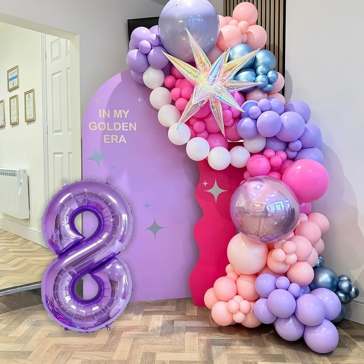 Purple 3 Balloon Number,40 Inch Number 3 Balloon Big Purple 3 Foil Mylar Helium Balloon for