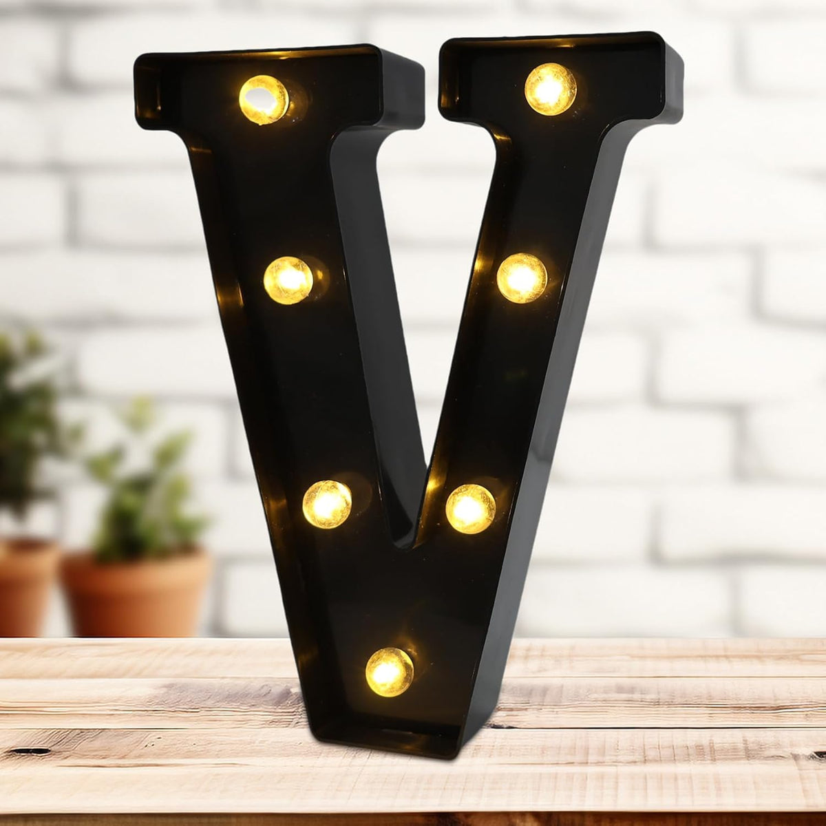 Led Marquee Letters, 8.58 Inch Black Light Up Letters, Small Led Letter Lights, Battery Powered
