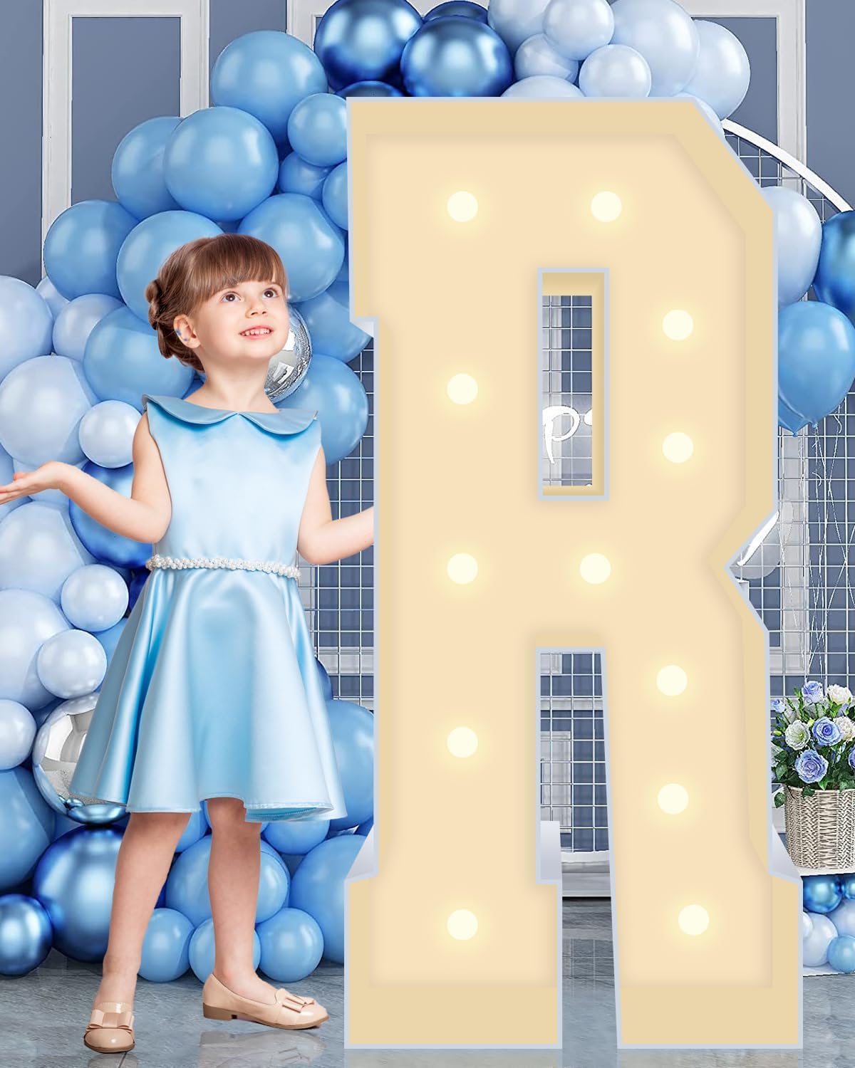 4FT Marquee Plastic Letters R - Light up Letters Are Made from Corrugated Plastic Board - Quick