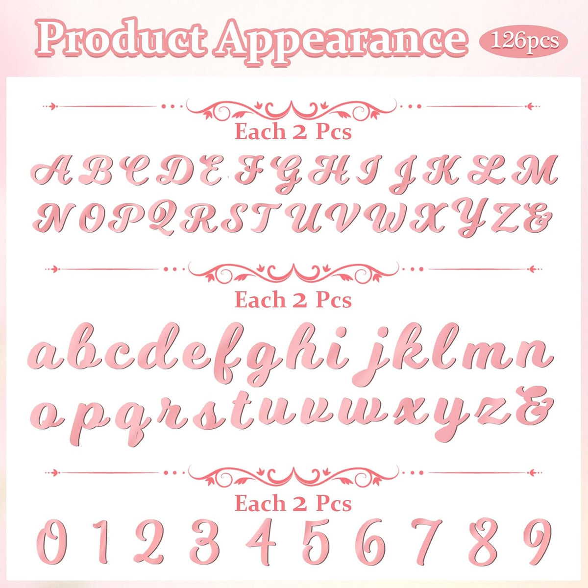 126 PCS Custom Name Cake Topper Acrylic Letters DIY Personalized A-Z & 0-9 Number Alphabet Cake