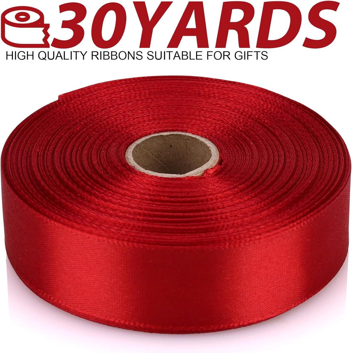 Wine red Ribbon 7/8 Inch 30 Yards Satin Craft Ribbon-Single Face Polyester Ribbon for Handmade