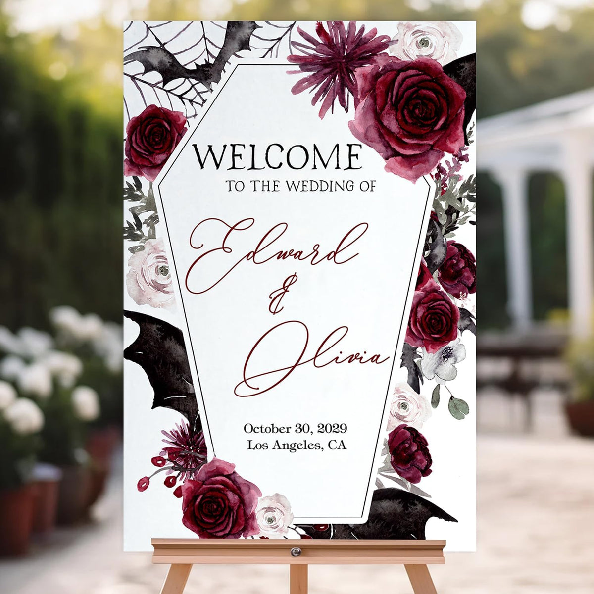 Halloween Wedding Welcome Sign, Wedding Sign, Halloween Wedding Sign, Wedding Decorations, Black