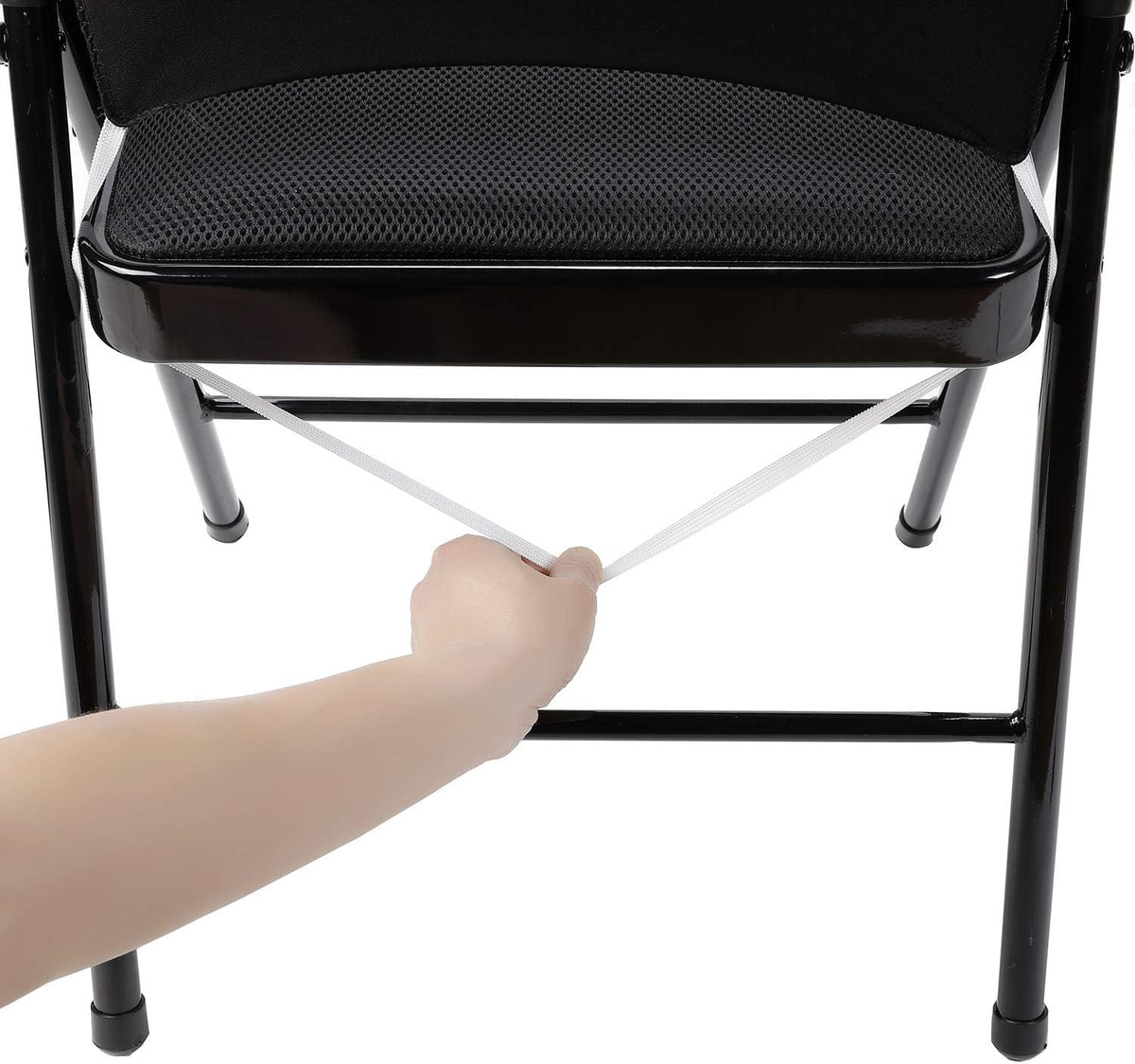 Peomeise Stretch Spandex Folding Chair Cover for Wedding Party Dining Banquet Event (White,6pcs)