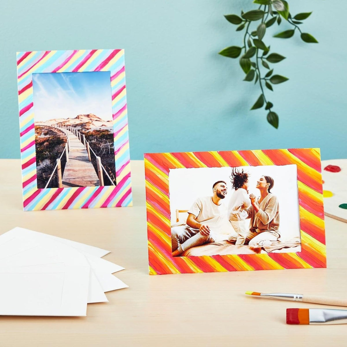 Juvale Picture Frames - 4x6 White Cardboard 50 Pack, Easel Back Tabletop - Paper Picture Frames for