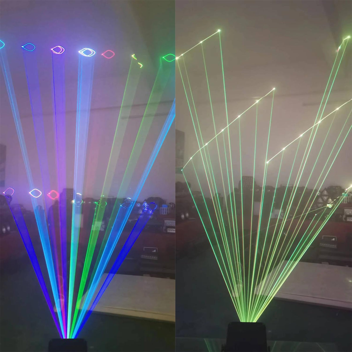 JUNMAN 2W 2000mw RGB Full Color Animation Stage Effect Light DJ Disco Stage Beam Lights for Party