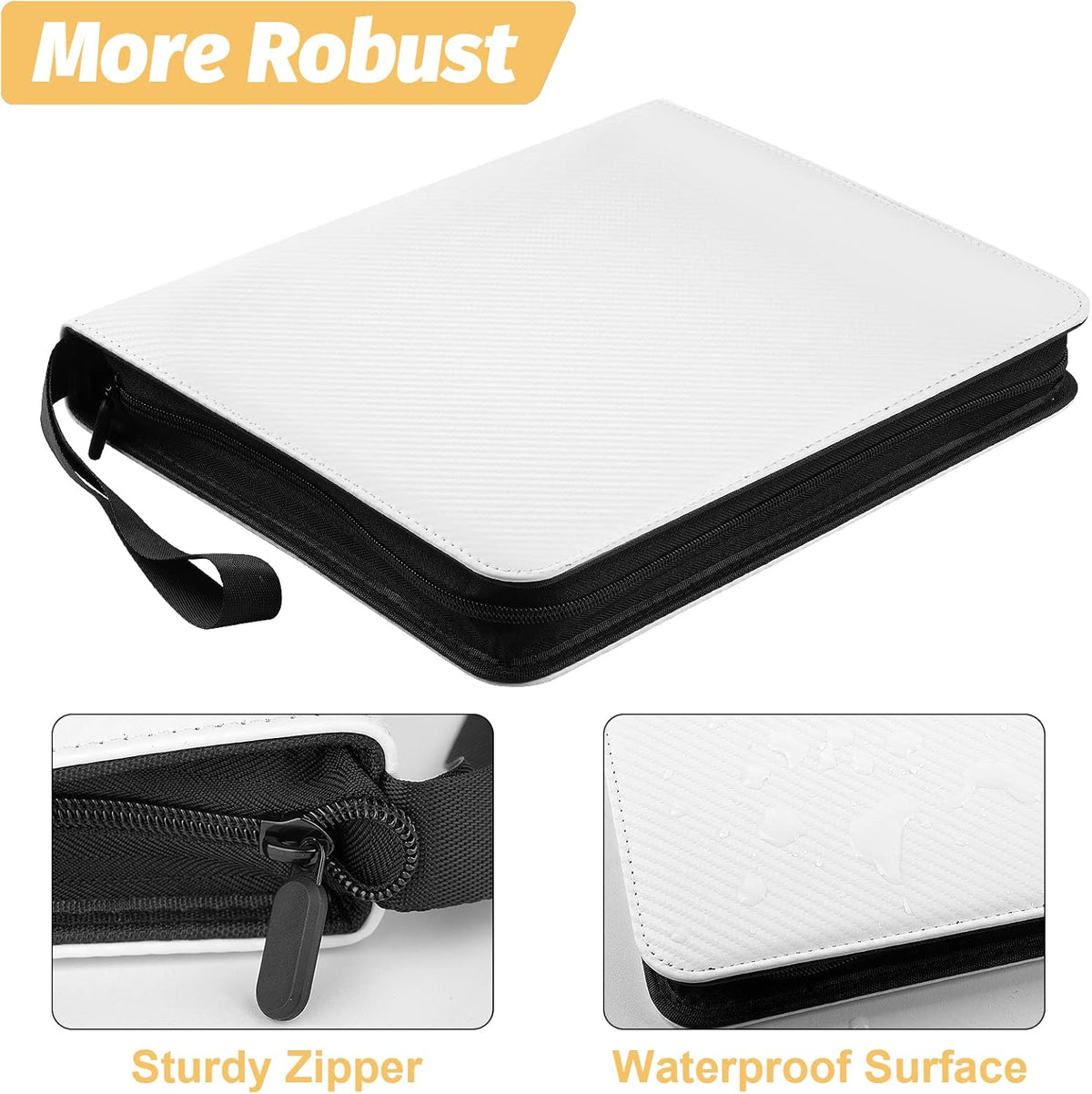 4 Pocket Card Binder, Premium Zip Trading Card Binder, 400 Double Sided Pocket PU Card Collection