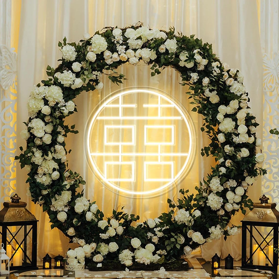 Chinese Wedding Neon Sign | Custom LED Neon Wedding Party Decor | Double Happiness Neon Sign |