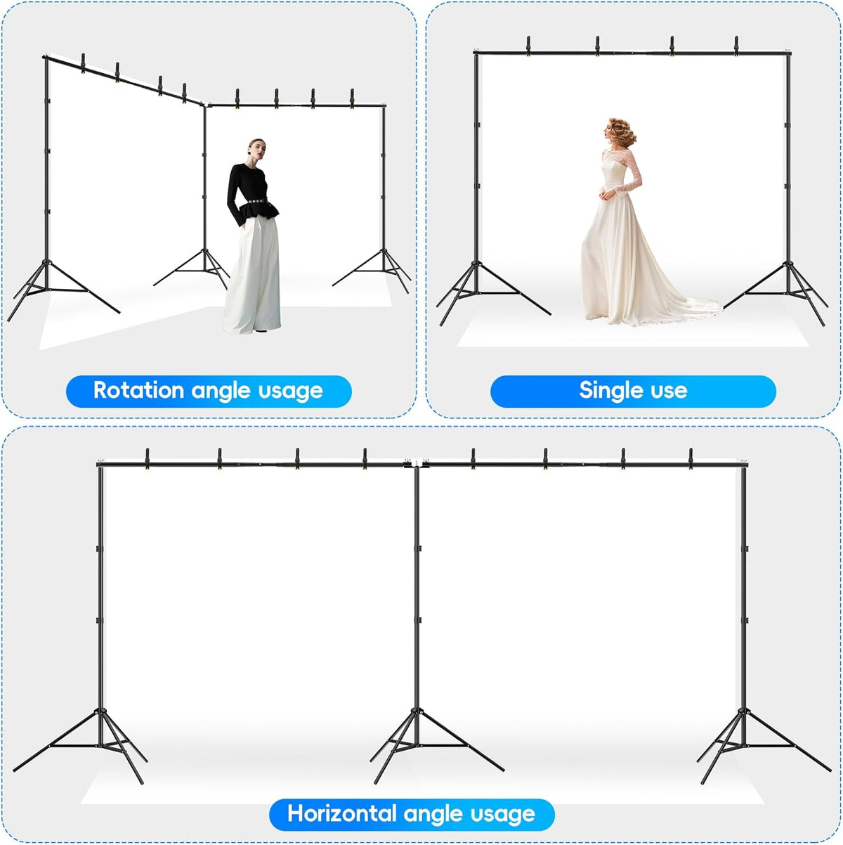 Photo Video Studio Large 20x7ft Adjustable Backdrop Stand, Photography Background Support System