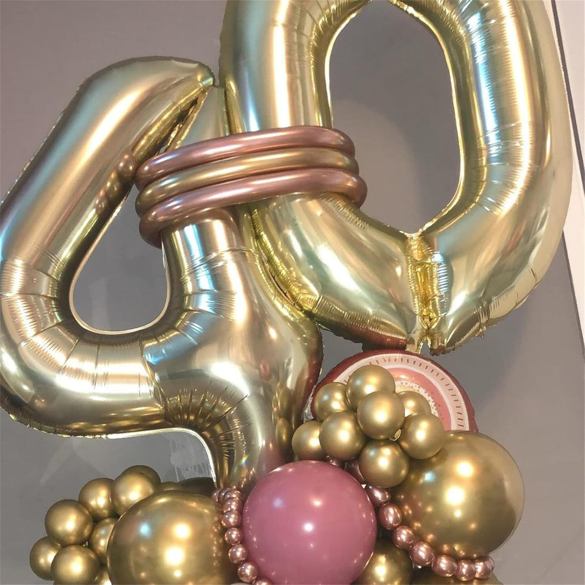 Champagne Gold Number 1 Balloons, 40 In Large Light Gold Number 1 Foil Helium Balloons for Girls