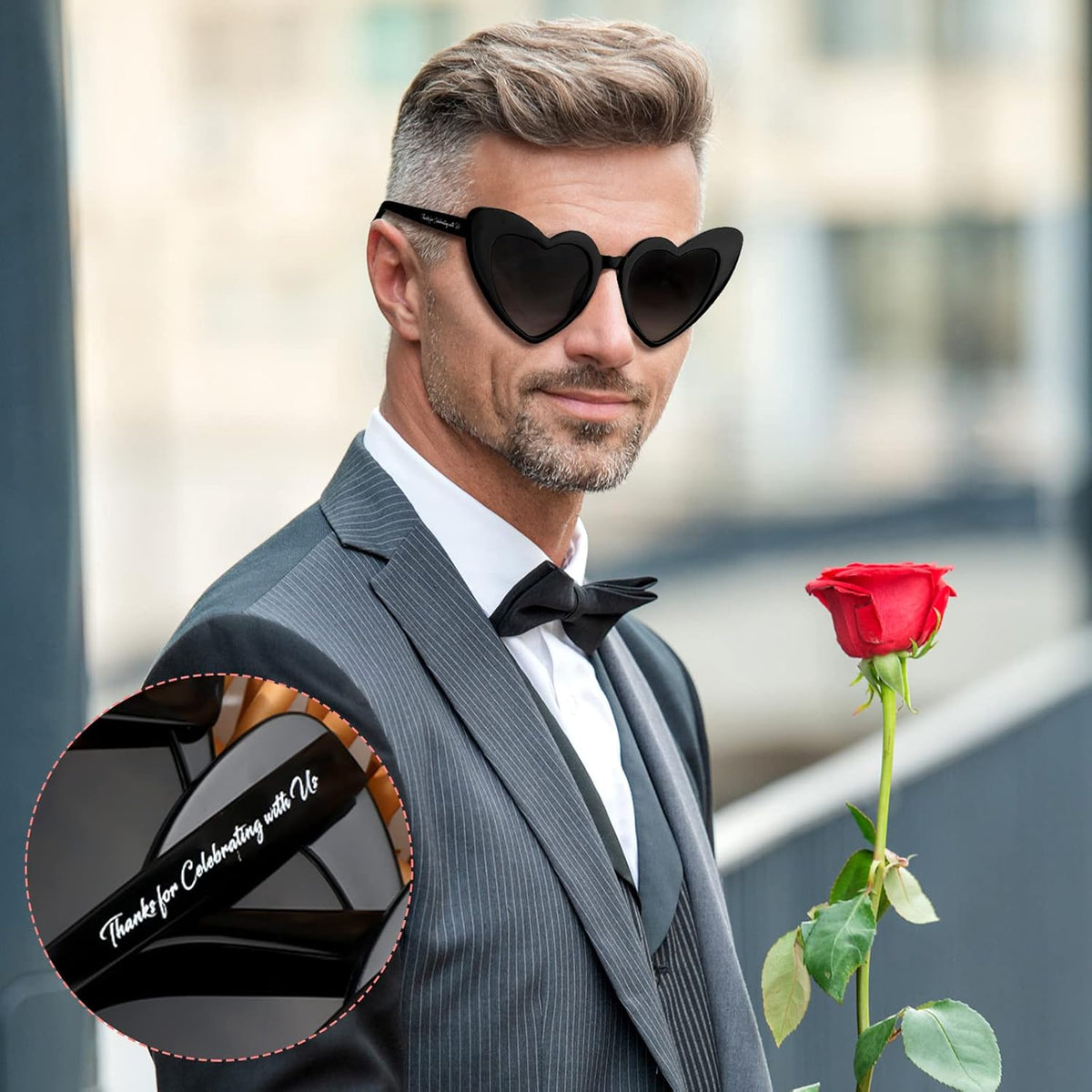 Vabean Wedding Heart Sunglasses Bulk Wedding Gifts Bachelorette Bridal Party Favors for Guests