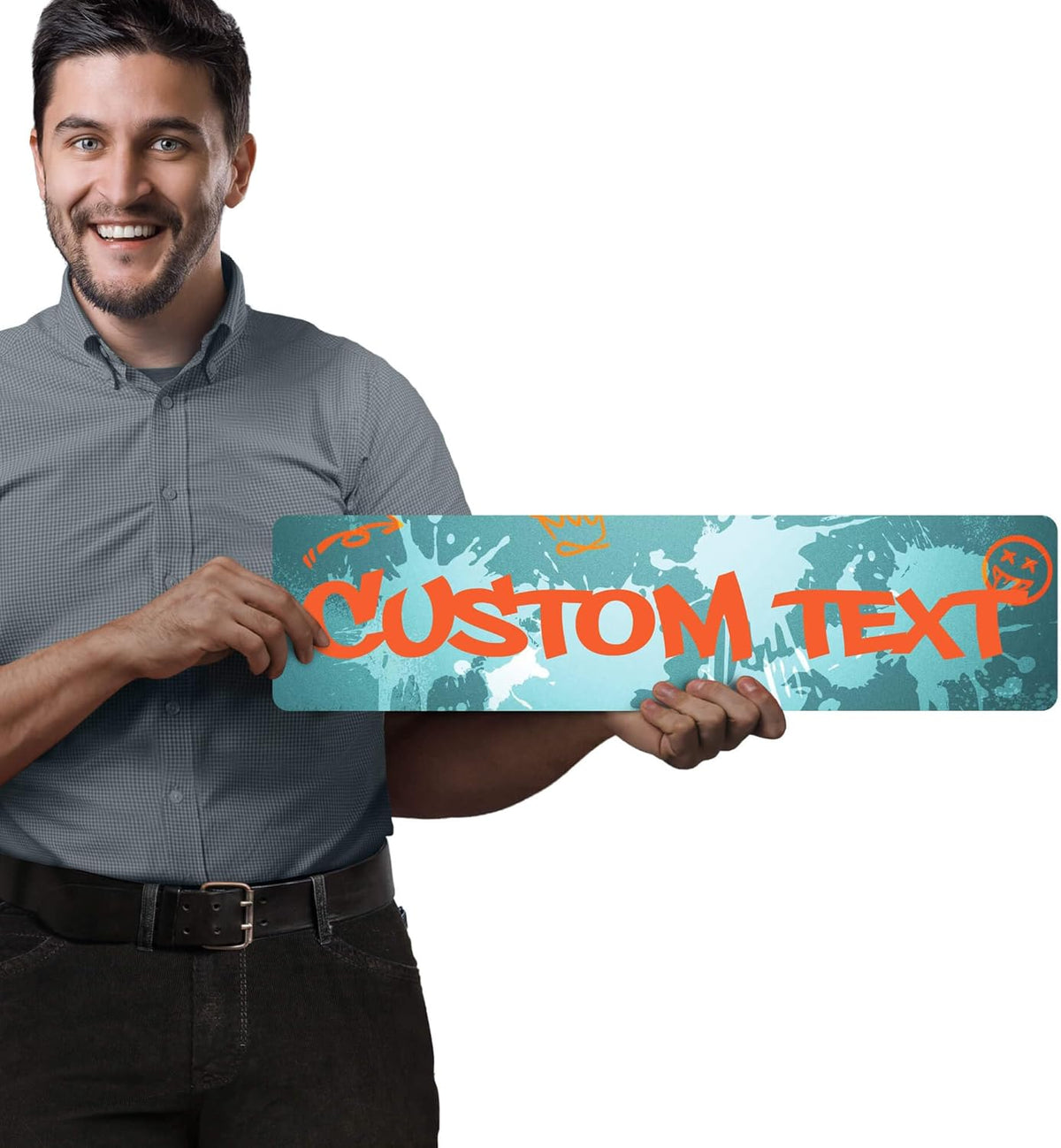 Custom Sign, Custom Street Sign, 11 Font Colors, 13 Font Styles, 4 Hole Options, 22 Sizes, 6x24