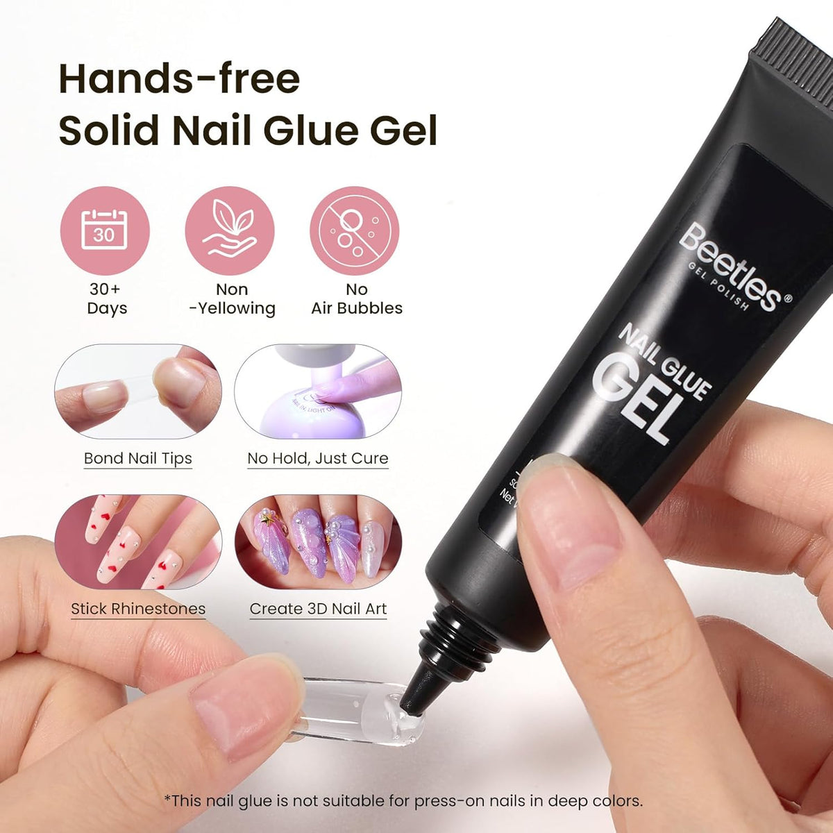 Beetles Gel Nail Kit Medium Square with Nail Dehydrator and Primer, 576Pcs Half Matte Etch-X Gel