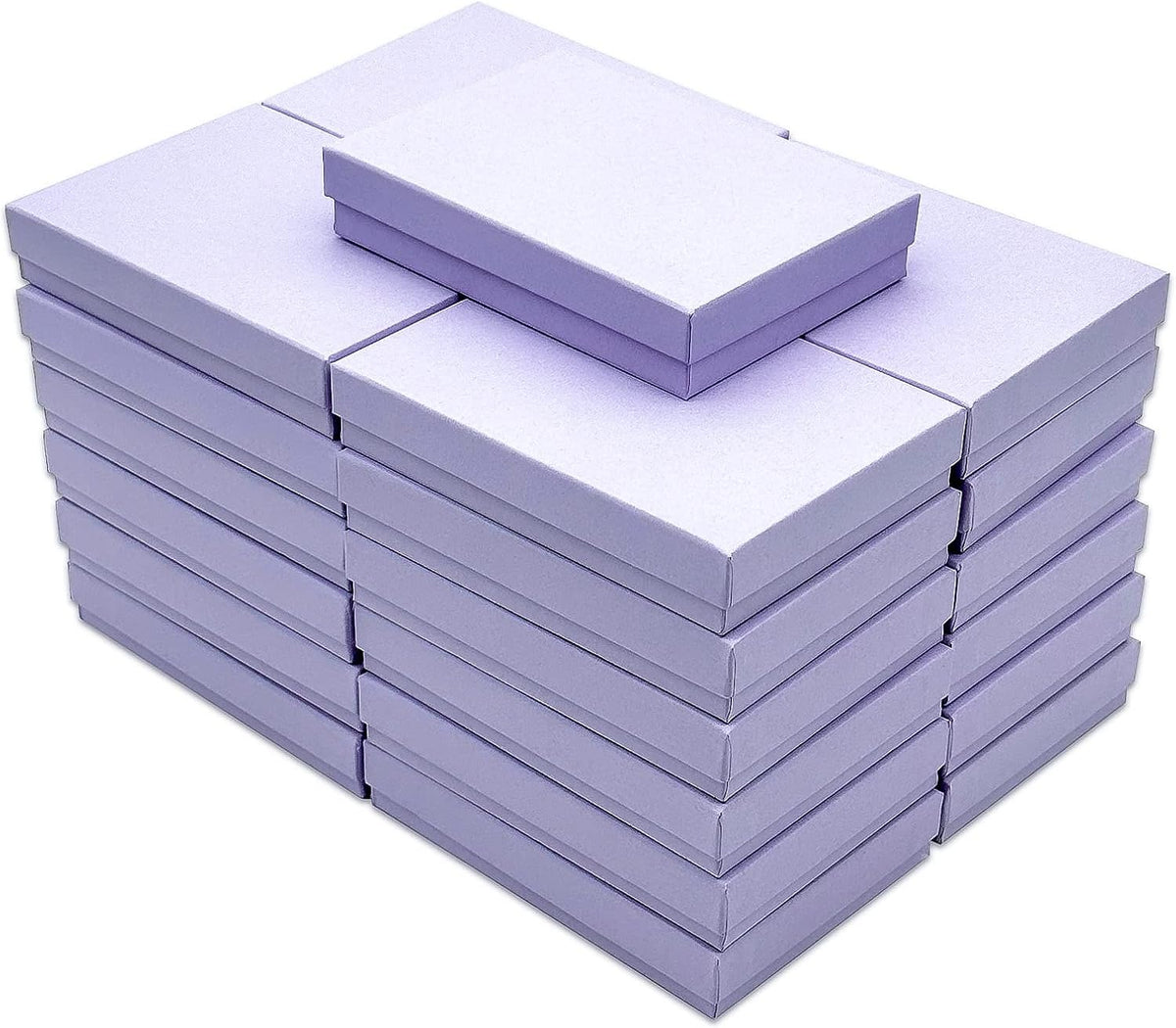 TheDisplayGuys - 25-Pack #53 Kraft Paper Cardboard Gift Boxes/Jewelry Cases w. Cotton Padding & Lid