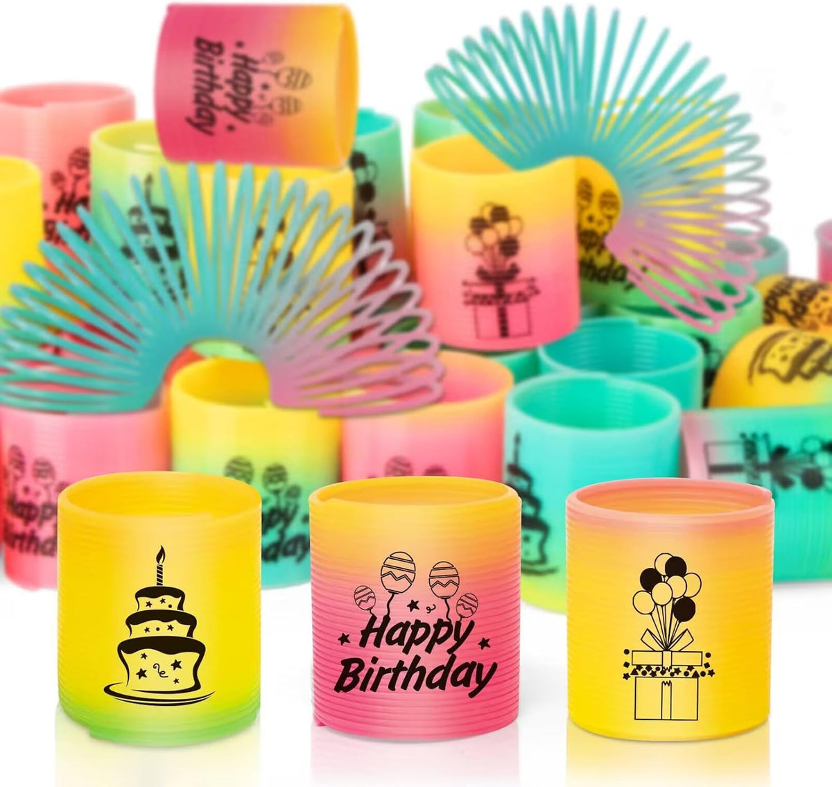 36 Pack Spring Rainbow Magic Fidget Stress Coil Mini Springs Bulk Toys Party Favor For Kids
