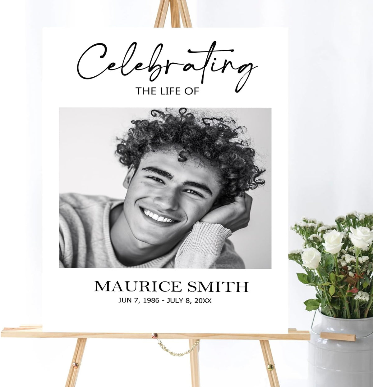 Personalized Funeral Welcome Sign, Celebration of Life Decoration, Modern Funeral Sign, Memorial