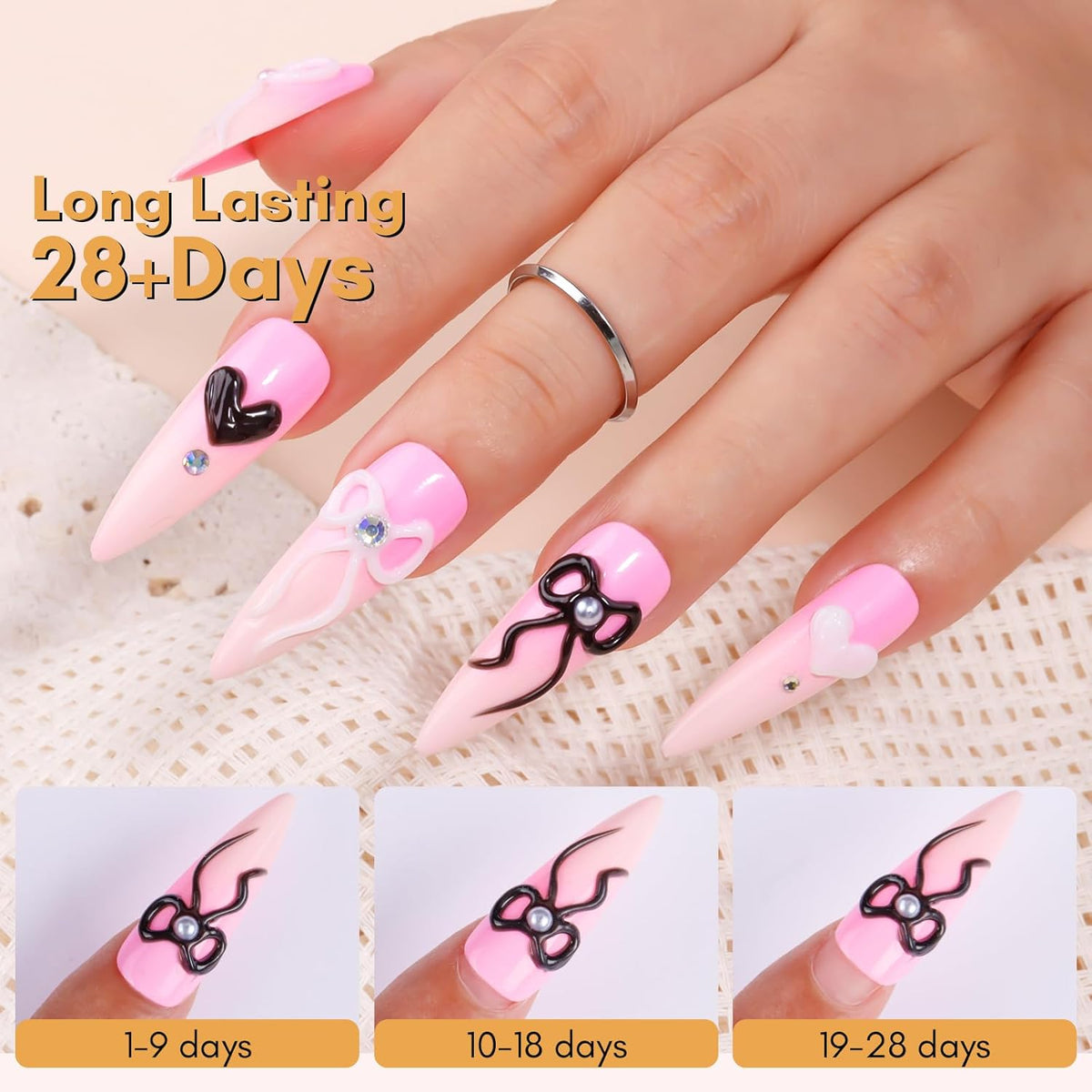 Makartt 3D Gel Nail Art: White and Black Sculpting Candy Molding Gel No Wipe Craving Embossed Gel
