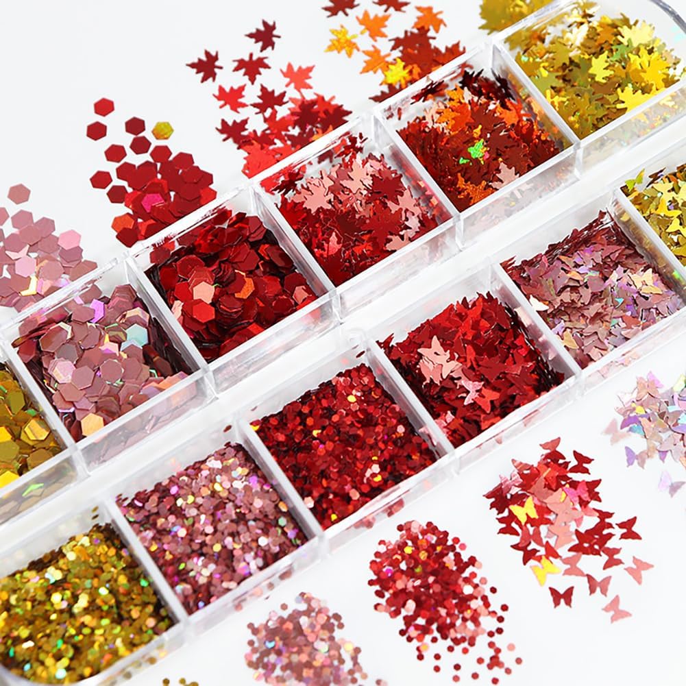 Maple Leaves Confetti,2000pcs Fall Leaves Party Table Decorations Scatter Foil Confetti for Autumn
