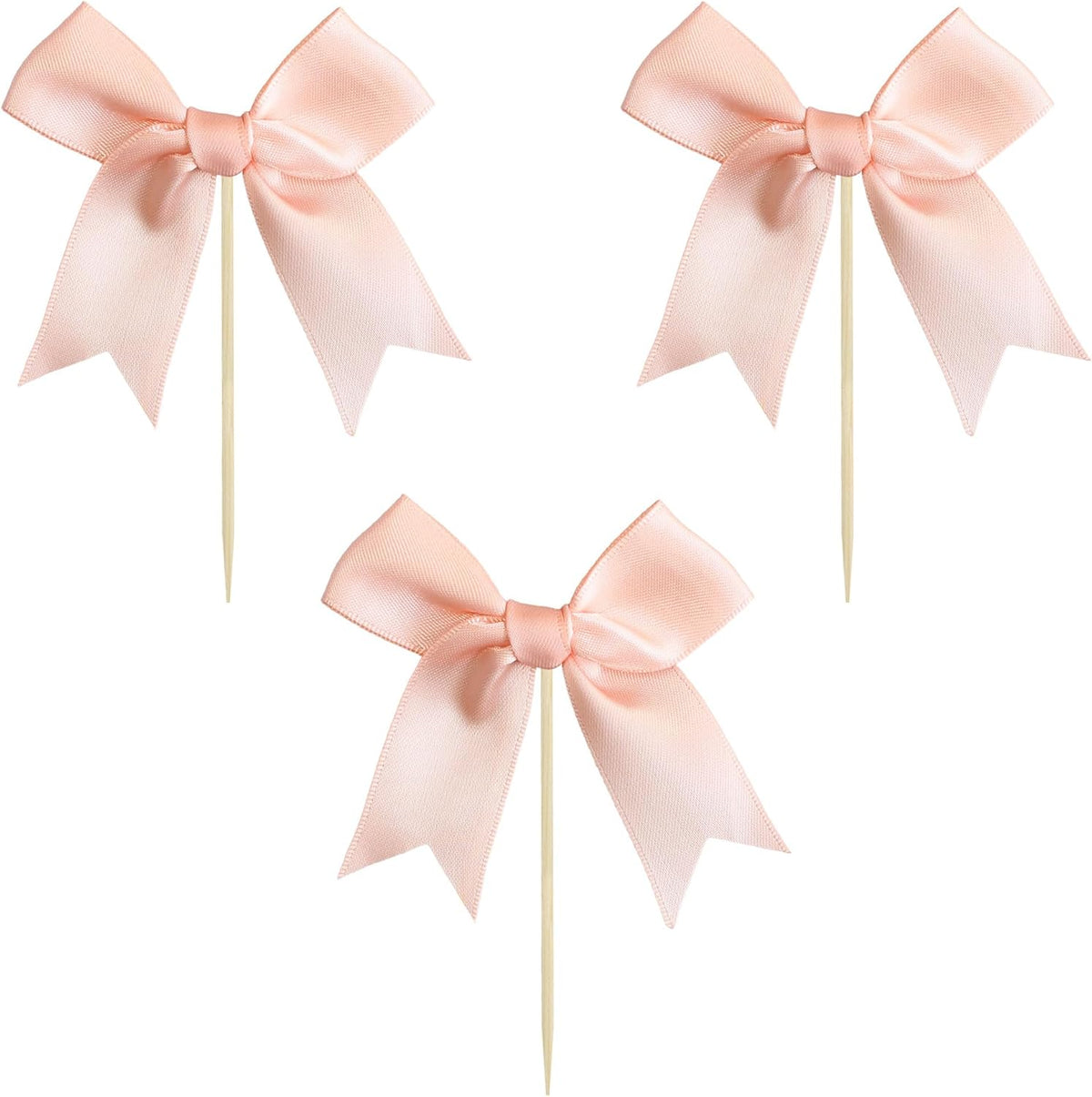 Gyufise 24Pcs Bow Cupcake Toppers Coquette Bow Girls Birthday Cake Decorations Bowknot Cake Toppers