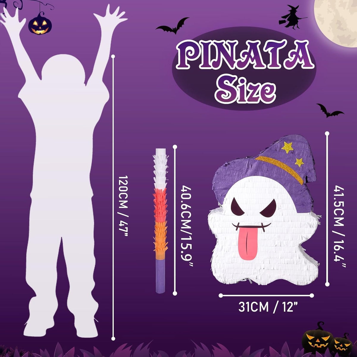 WERNNSAI Halloween Ghost Pinata - Halloween Ghost Party Games Decorations for Kids Baby Hallo-ween