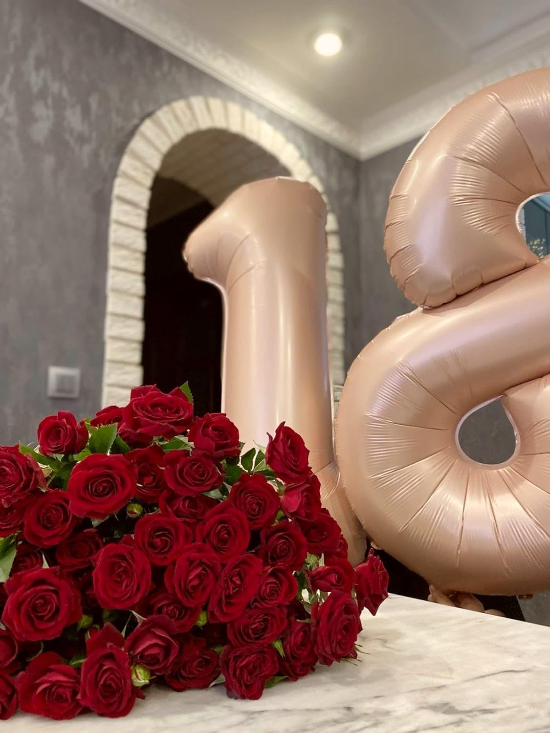 Light Brown Number 1 Balloon 40 inch, Number 1 Birthday Balloons for Boy Girl, Light Brown Foil One