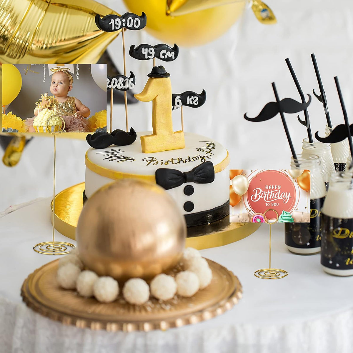 Teling 36 Pieces Table Number Holders 3 Size Place Card Holder Name Numbers Menu Memo Note Card