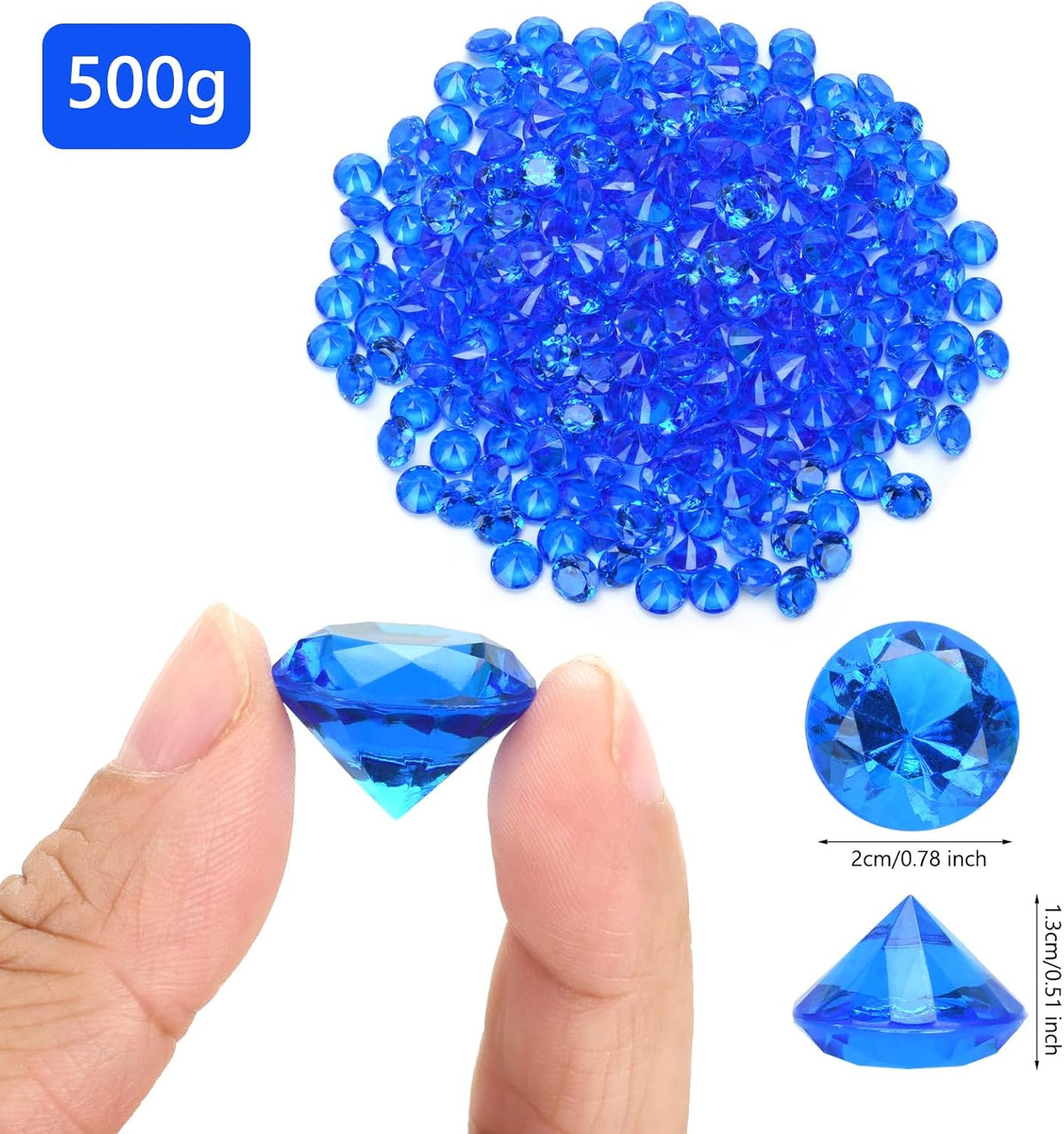 Fake Diamond Christmas Decoration, 280 pcs 20 mm Acrylic Diamond for Table Scatters Vase Fillers