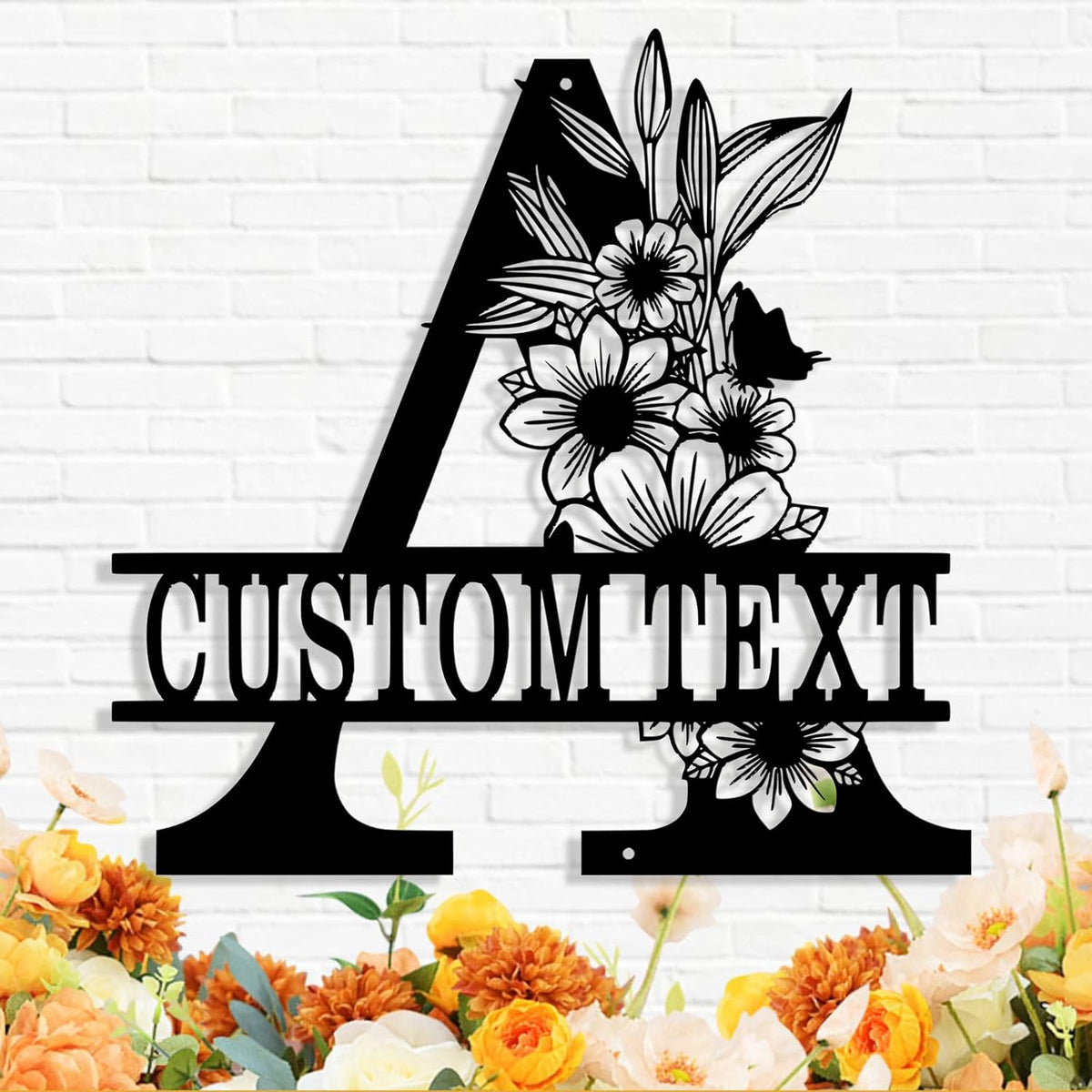 Custom Metal Name Sign, Personalized Family Last Name Signs for Home, Split Letter Monogram Wall