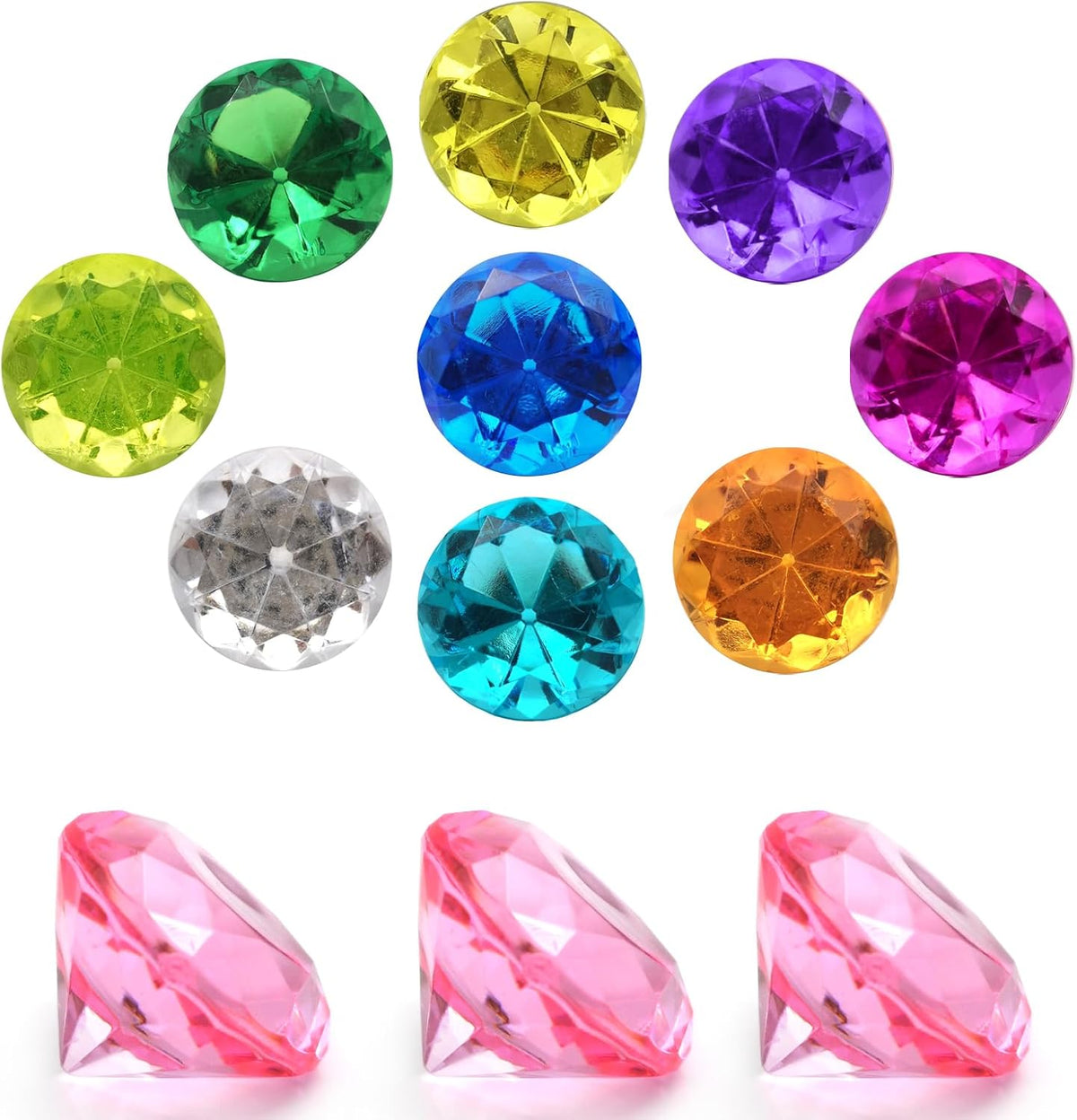 100Pcs Clear Acrylic Diamonds 25mm Wedding Table Scatters Gemstones Confetti for Vase