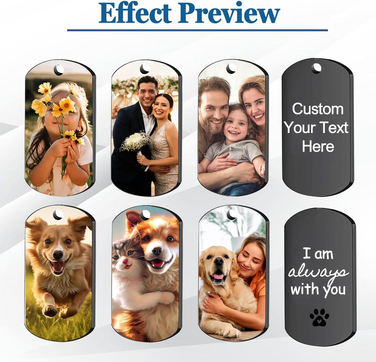 Custom Keychain with Picture, Personalized Keychain with Engraved Photo/Text, Gifts for Family and