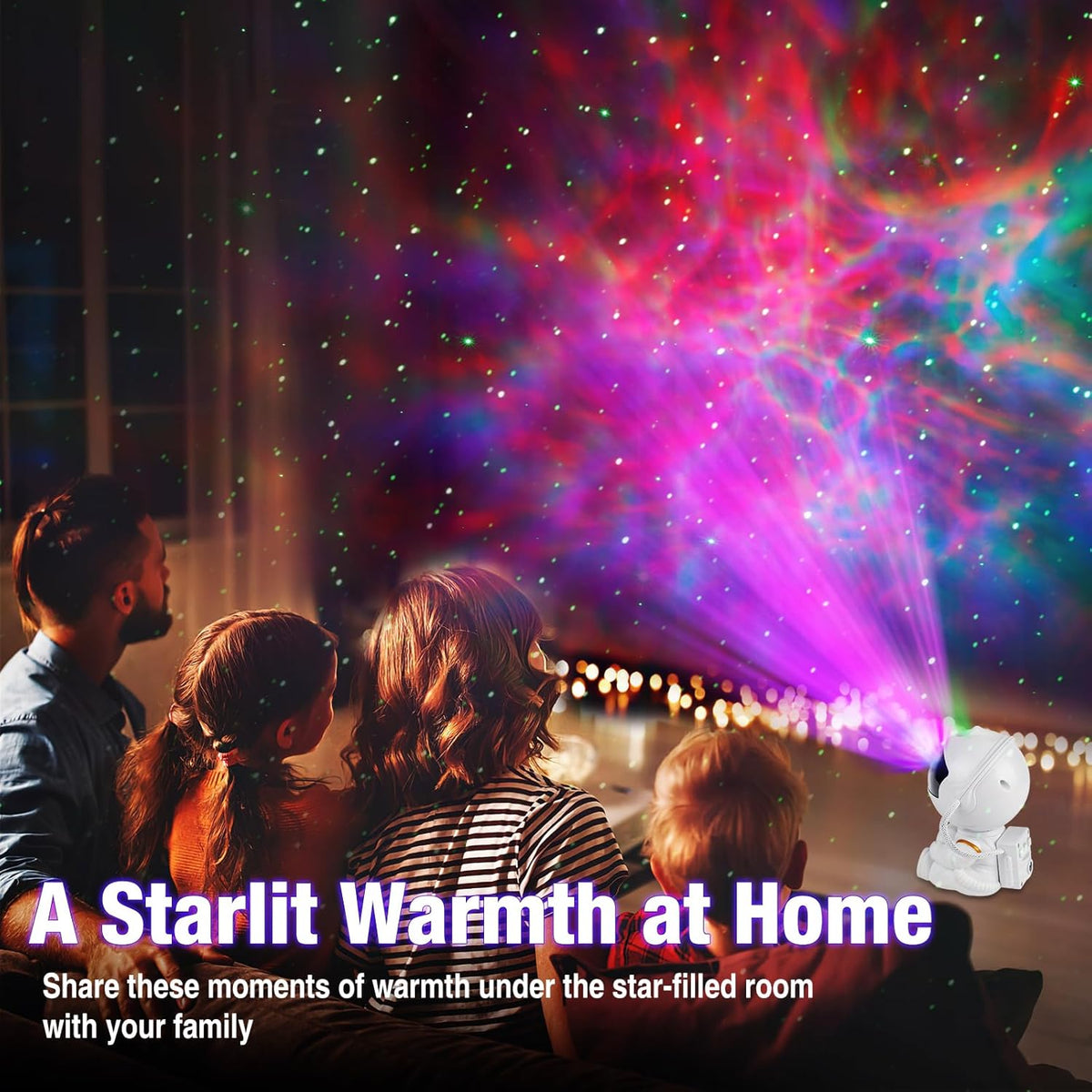 Astronaut Galaxy Projector Night Light – White Astronaut Holding Star, Star Projector Galaxy Lamp