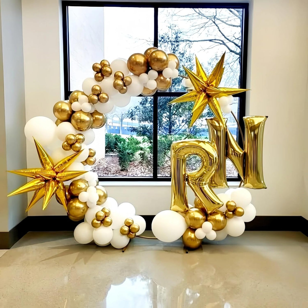 Giant P Alphabet Balloon Letters, Gold Self Inflating Custom Letter Balloons Birthday Decor, 40